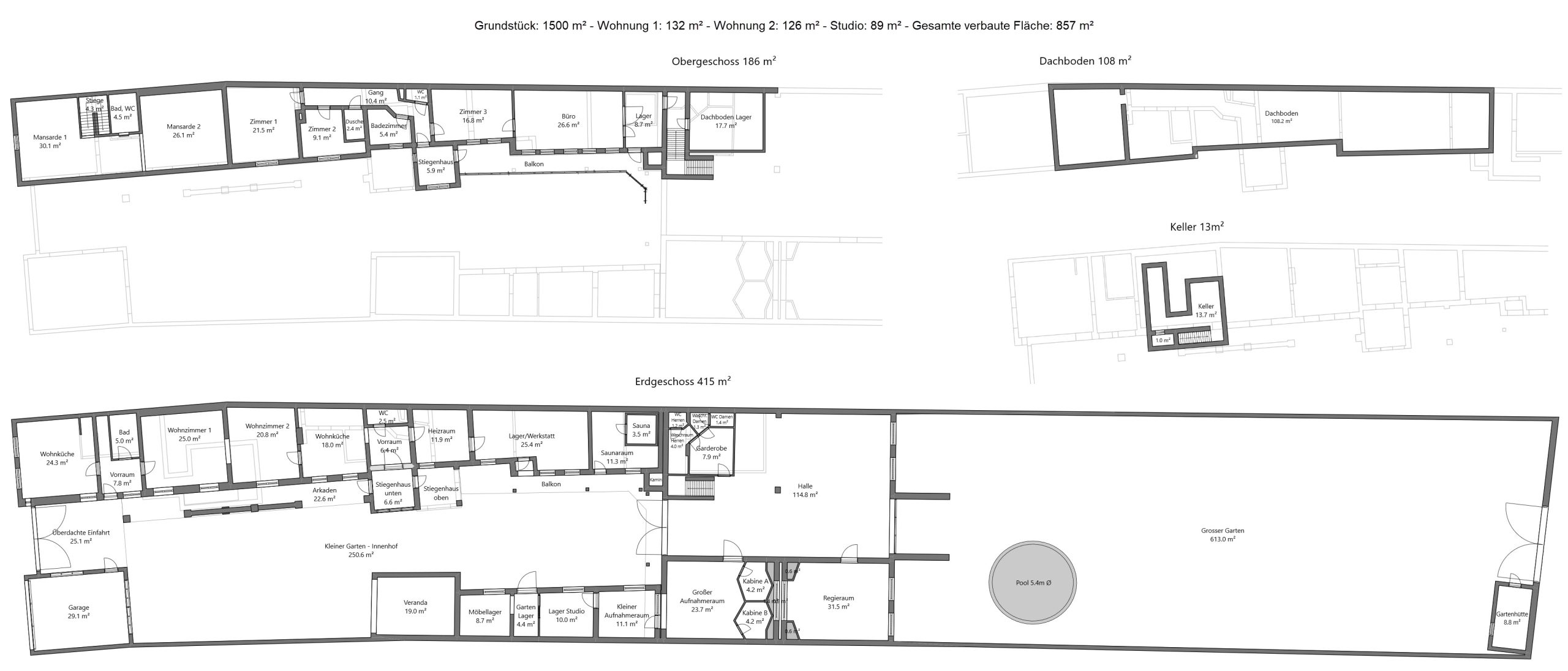 Grundriss Tonstudio POP-ART Franzensdorf